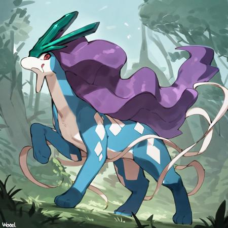 04909-2984337468-(feral_1.2),(suicune_1.3),thin,hi res,soft shading,good anatomy,two white ribbons_0.6,cinematic lighting,by woolrool,crayon _(ar.png